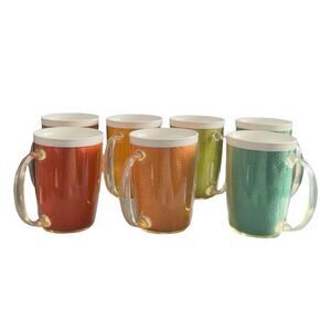 Raffiaware Vintage Thermo-Temp Insulated Tumbler Cups, Mugs - Colorful Pastel Me